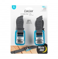 NiteIze CamJam Tie Down Strap 6 ft - 2 Pack CJWR6-09-2R6 Blue/Black